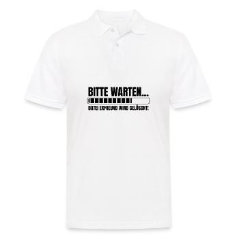 Bitte warten Datei Exfreund wird gelöscht - Männer Poloshirt - Weiß - Vorne - Kai (181cm)