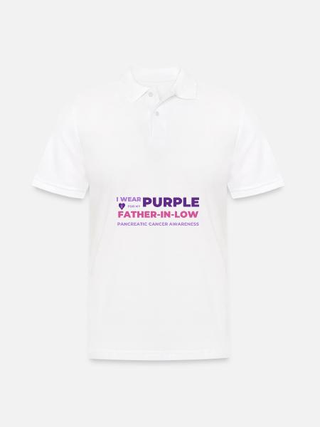 Bauchspeicheldrüsenkrebs Ich trage Lila für meinen Vater - Männer Poloshirt - Weiß