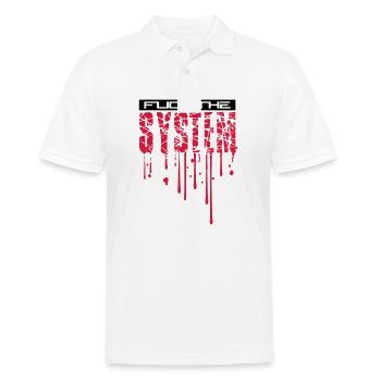 cool blood drops graffiti stamp spray fuck the - Men's Polo Shirt - white - Front - Kai (181cm)