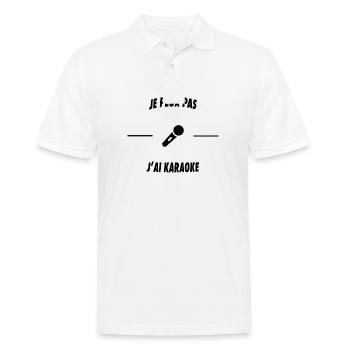 Je peux pas j'ai karaoké - Polo Homme - blanc - Devant - Kai (181cm)