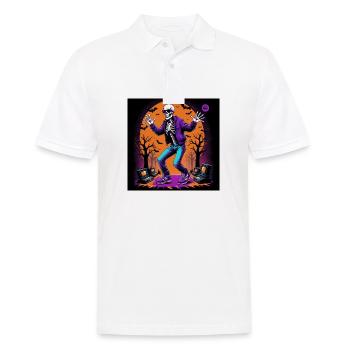 Skeleton Halloween Dance Cemetery Pumpkin Retro - Men's Polo Shirt - white - Front - Kai (181cm)