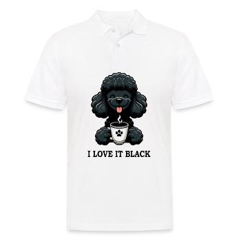 Schwarzer Pudel Kaffee I Love It Black - Männer Poloshirt - Weiß - Vorne - Kai (181cm)