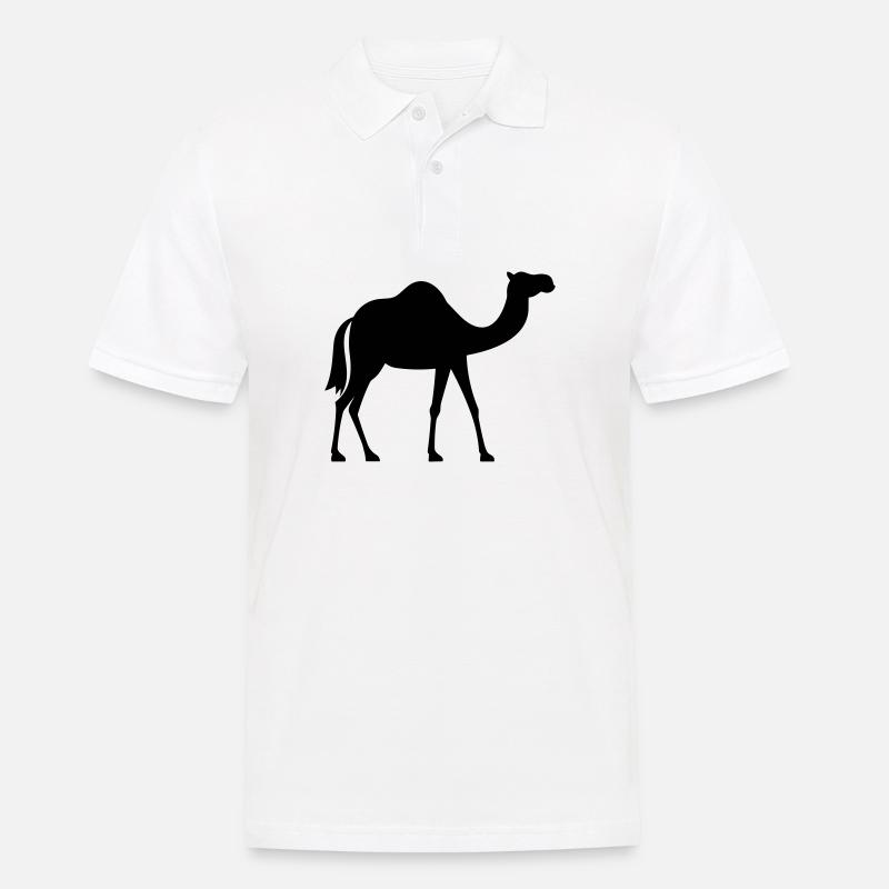 Kamel - Männer Poloshirt - Weiß