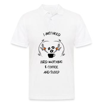 Bird Watching Bird Watching Birding Coffee - Men's Polo Shirt - white - Front - Kai (181cm)