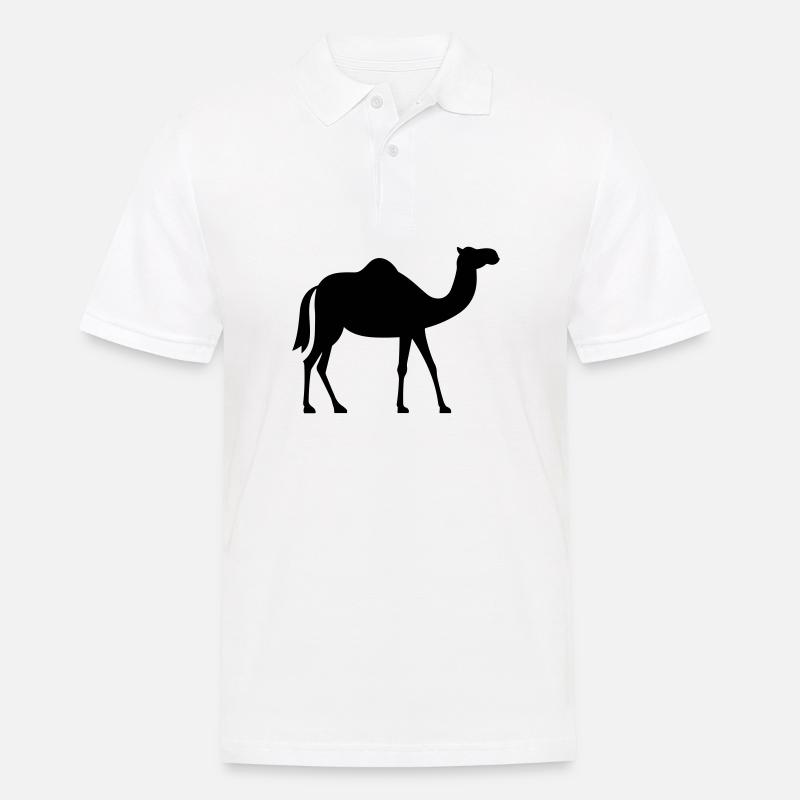 Kamel - Männer Poloshirt - Weiß