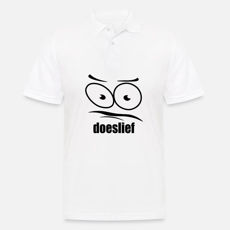 doeslief flehende Augen mit Fragezeichen-Blick - Männer Poloshirt - Weiß