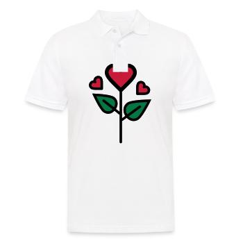 Valentinstags Rose in Herzform - Männer Poloshirt - Weiß - Vorne - Kai (181cm)