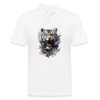 Tigre, Tête De Tigre, Gros Chat, Prédateur, Fort, Puissance - Polo Homme - blanc - Devant - Kai (181cm)