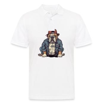 Bulldog Cool Baseball Cap Streetwear Rap Dog - Men's Polo Shirt - white - Front - Kai (181cm)