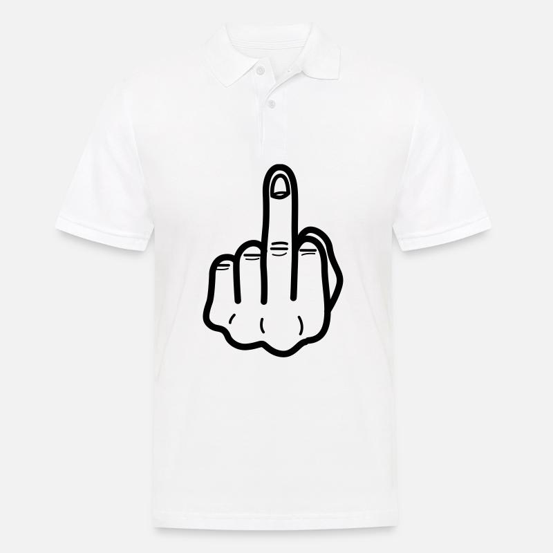 middlefinger Mittelfinger - Männer Poloshirt - Weiß