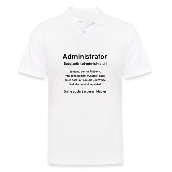 Administrator - Admin - In allen Vector Farben - Männer Poloshirt - Weiß - Vorne - Kai (181cm)