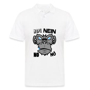 Nope No Nö Nein Ich will nicht Ich mache das nicht - Männer Poloshirt - Weiß - Vorne - Kai (181cm)