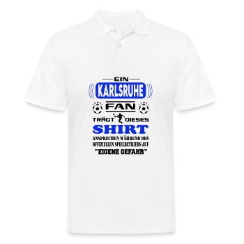 Fußball Fan Fussballverein Karlsruhe - Männer Poloshirt - Weiß - Vorne - Kai (181cm)