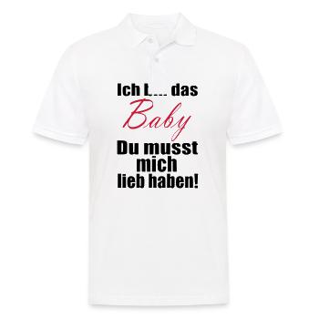 Ich bin das Baby Du musst mich lieb haben Geburt - Männer Poloshirt - Weiß - Vorne - Kai (181cm)