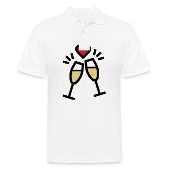 or sparkling wine for Valentine's Day - Men's Polo Shirt - white - Front - Kai (181cm)