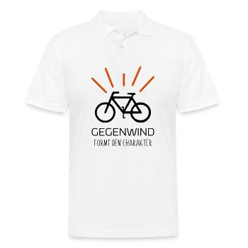 Gegenwind formt den Charakter Geschenk Idee Sport - Männer Poloshirt - Weiß - Vorne - Kai (181cm)