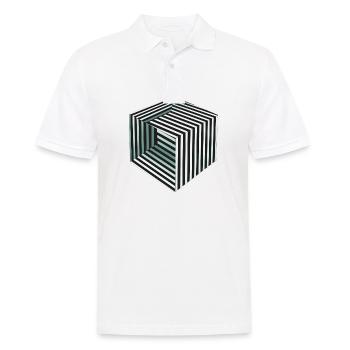 Striped Cube Illusion - Men's Polo Shirt - white - Front - Kai (181cm)