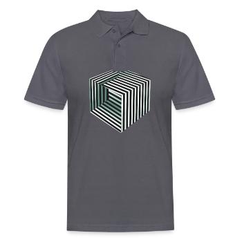 Gestreifte Würfel-Illusion - Männer Poloshirt - Anthrazit - Vorne - Nico (186cm)