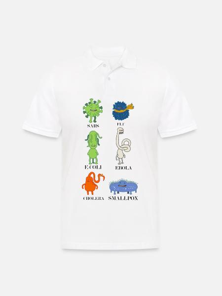 Süße Bakterien und Viren - Grippe, E.Coli - Männer Poloshirt - Weiß