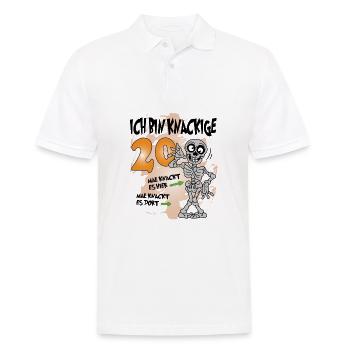 Geburtstag 20 Knackige Jahre Skelett Knochen - Männer Poloshirt - Weiß - Vorne - Kai (181cm)