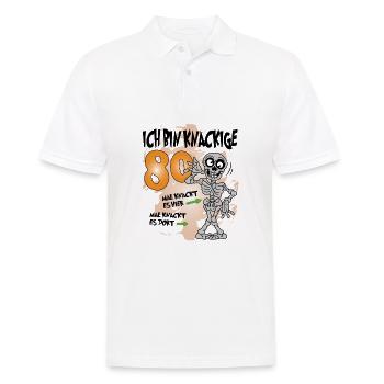 Geburtstag 80 Knackige Jahre Skelett Knochen - Männer Poloshirt - Weiß - Vorne - Kai (181cm)