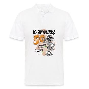 Geburtstag 50 Knackige Jahre Skelett Knochen - Männer Poloshirt - Weiß - Vorne - Kai (181cm)