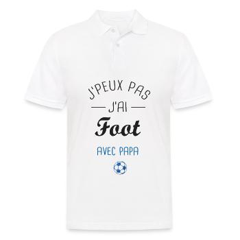 J'peux pas j'ai Foot avec papa papa et fils - Polo Homme - blanc - Devant - Kai (181cm)