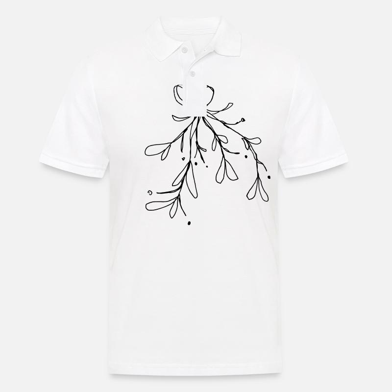 Mistelzweig - Männer Poloshirt - Weiß
