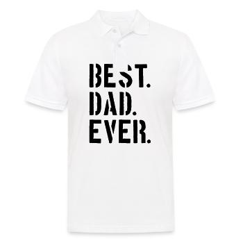 text dad best ever amour papa meilleur monde fête des pères - Polo Homme - blanc - Devant - Kai (181cm)