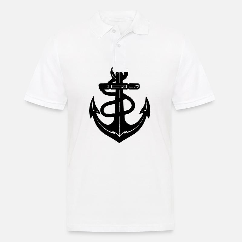Anker Boot Schiff Nautik - Männer Poloshirt - Weiß