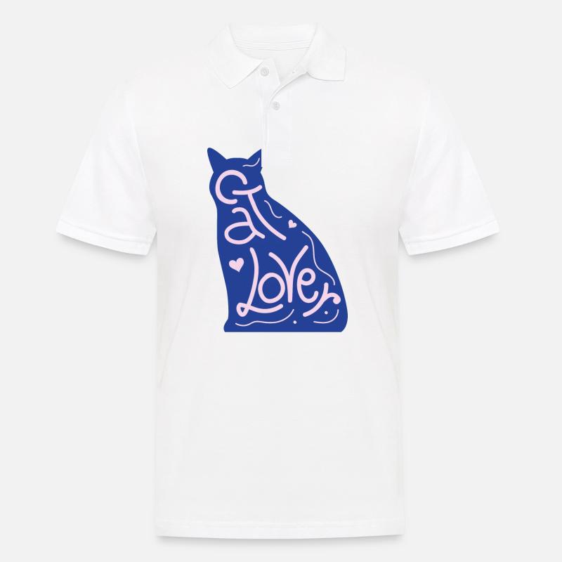 Katze - Männer Poloshirt - Weiß