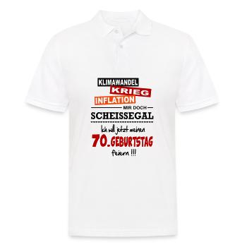 Geburtstag 70 Klimawandel Krieg Inflation Mir Egal - Männer Poloshirt - Weiß - Vorne - Kai (181cm)