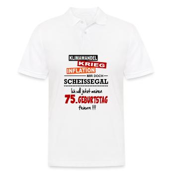 Geburtstag 75 Klimawandel Krieg Inflation Mir egal - Männer Poloshirt - Weiß - Vorne - Kai (181cm)