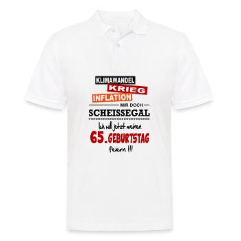 Geburtstag 65 Klimawandel Krieg Inflation Mir egal - Männer Poloshirt - Weiß - Vorne - Kai (181cm)
