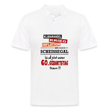 Geburtstag 60 Klimawandel Krieg Inflation Mir egal - Männer Poloshirt - Weiß - Vorne - Kai (181cm)