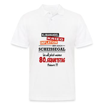 Geburtstag 80 Klimawandel Krieg Inflation Mir egal - Männer Poloshirt - Weiß - Vorne - Kai (181cm)