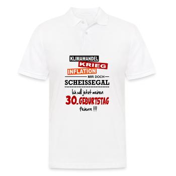 Geburtstag 30 Klimawandel Krieg Inflation Mir egal - Männer Poloshirt - Weiß - Vorne - Kai (181cm)