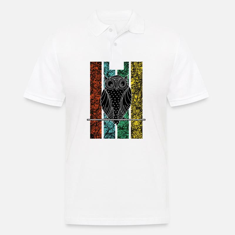 Eule weise Kopf - Männer Poloshirt - Weiß