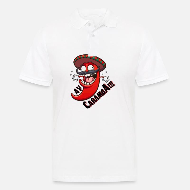 Ay Caramba scharfe Chilli - Männer Poloshirt - Weiß