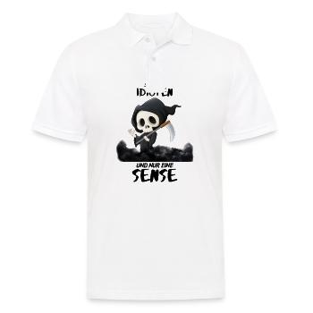 TOD - So viele IDIOTEN und nur eine SENSE - Männer Poloshirt - Weiß - Vorne - Kai (181cm)