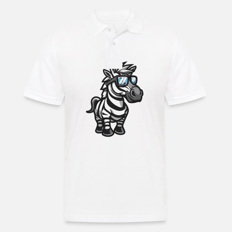 Zebra Comic Cool - Männer Poloshirt - Weiß