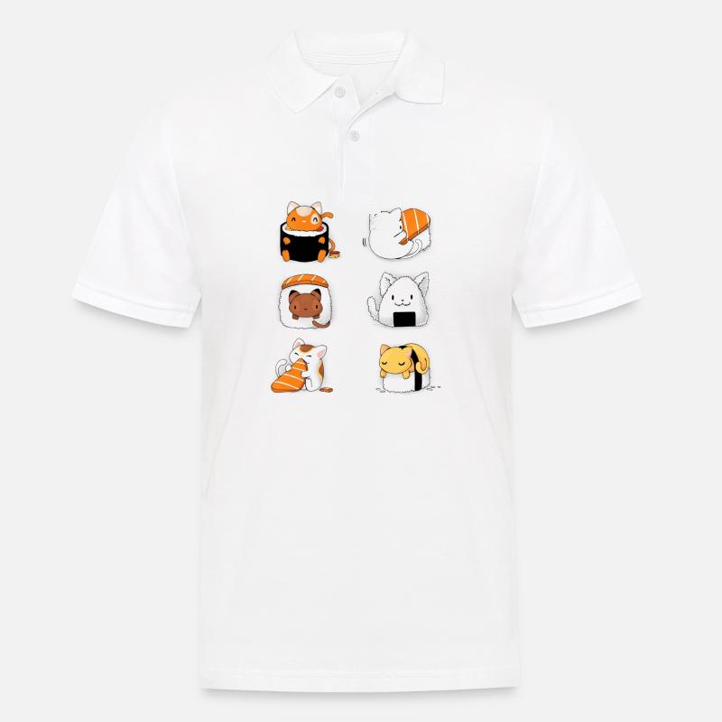 SUSHI KATZE - Männer Poloshirt - Weiß