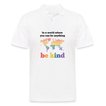Mois de la fierté LGBTQ - Soyez gentil - Polo Homme - blanc - Devant - Kai (181cm)