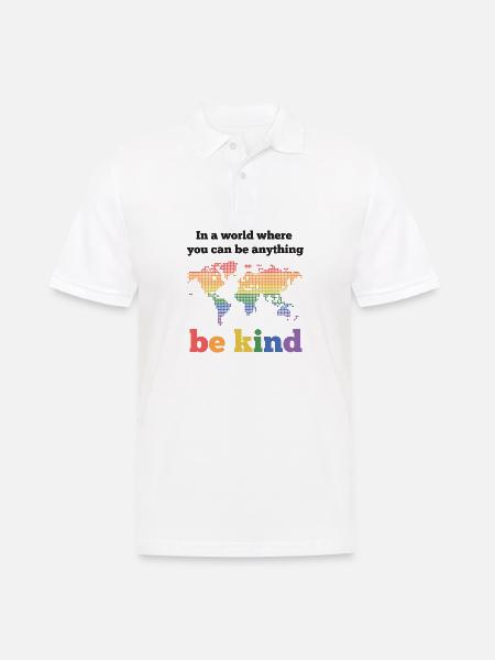 LGBTQ Pride Month - Be Kind - Men's Polo Shirt - white