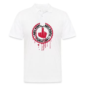 graffiti spray drops stickers stickers fuck you - Men's Polo Shirt - white - Front - Kai (181cm)