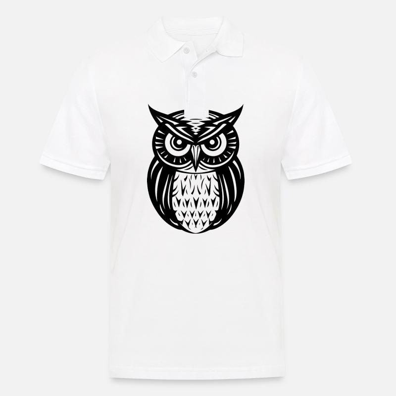 Eule Eulen Vogel Vögel - Männer Poloshirt - Weiß