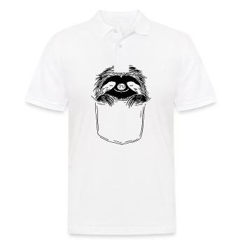 Paresseux de sommeil dans la poche de poitrine - Polo Homme - blanc - Devant - Kai (181cm)