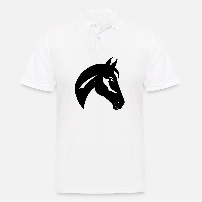 Pferd - Männer Poloshirt - Weiß