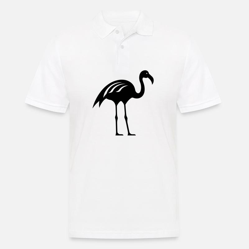 Flamingo - Männer Poloshirt - Weiß