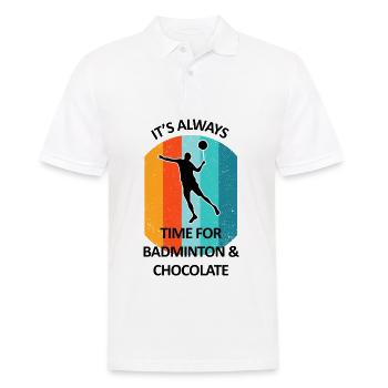 Badminton Badminton Badminton Player Chocolat - Polo Homme - blanc - Devant - Kai (181cm)
